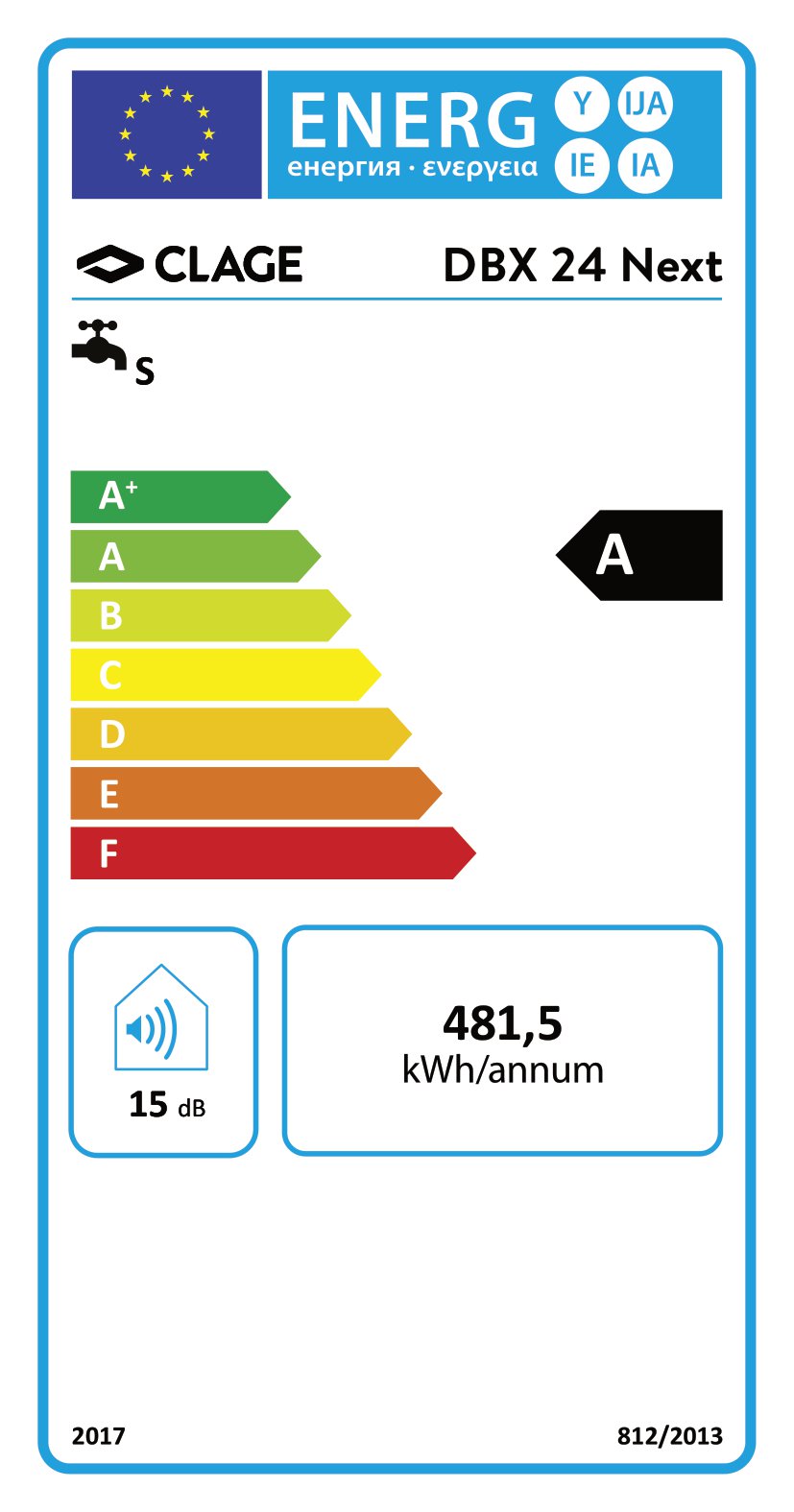 CLAGE DBX 24 Next Elektronicznie sterowany podstawowy przepływowy podgrzewacz wody bez elementów obługi