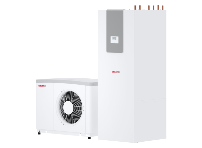 Stiebel HPA-O 8 CS Plus compact D Set Zestaw inwerterowej monoblokowej pompy ciepła powietrze-woda z wieżą hydrauliczną HSBC 200 (233510). Wykonanie zewnętrzne PC.