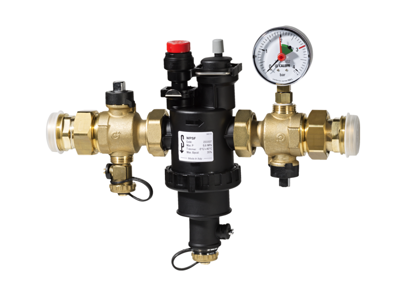 Stiebel WPSF Grupa bezpieczeństwa dolnego źródła do WPC 04-13, WPF 04-16, WPF...basic, WPF...M. Wyposażenie: zaw. bezp. 3bar, manometr 4bar, odpowietrznik, filtr, przyłącza G 1 1/4, ukł.napełniania