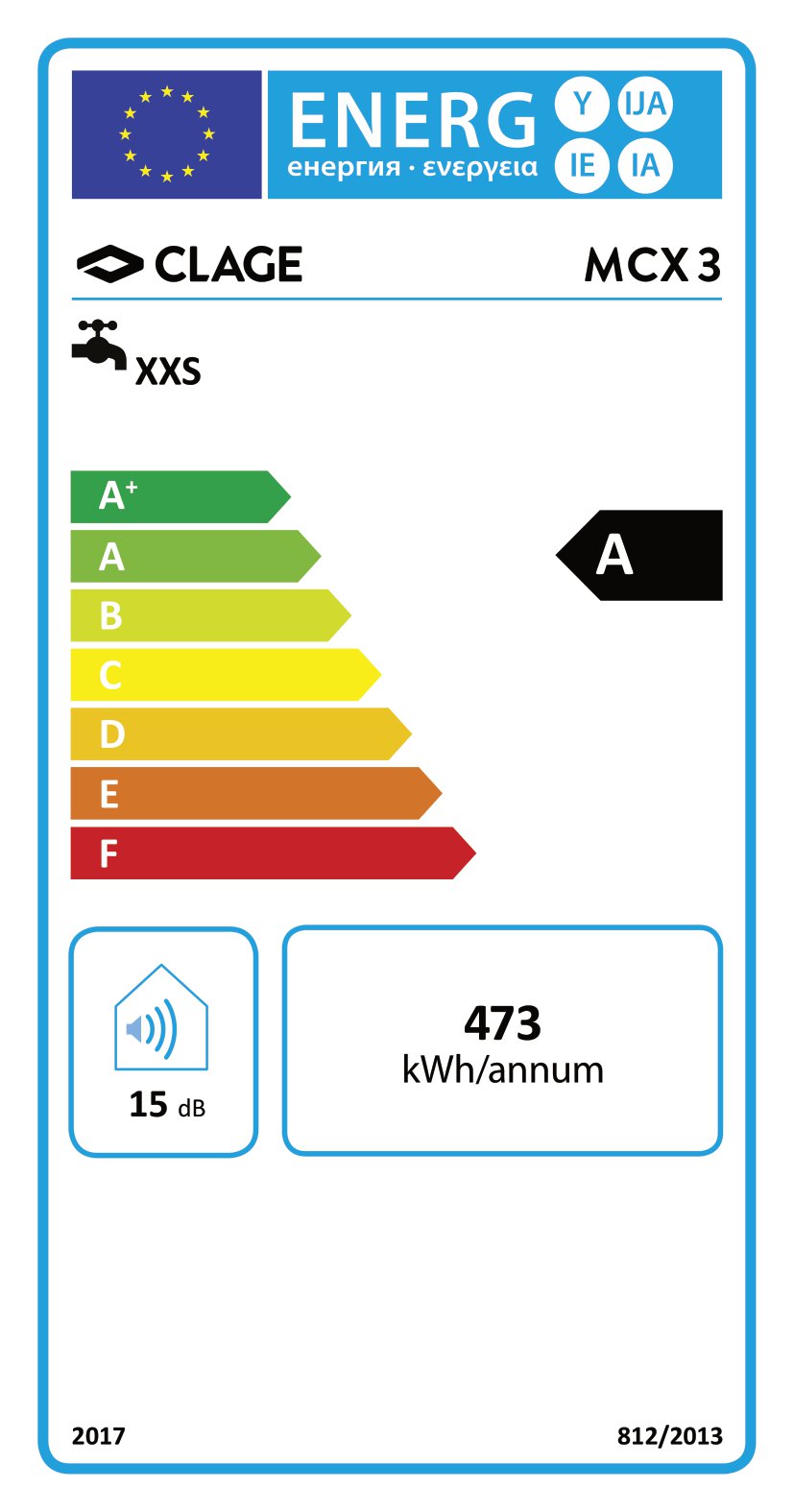 CLAGE MCX BLUE Elektronicznie sterowany przepływowy podgrzewacz wody z innowacyjną baterią jednouchwytową