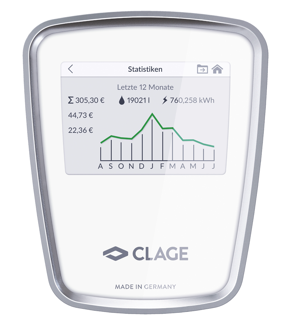 CLAGE DSX Touch Wpełni elektronicznie regulowany przepływowy podgrzewacz wody ze szklanym wyświetlaczem dotykowym i pilotem Bluetooth