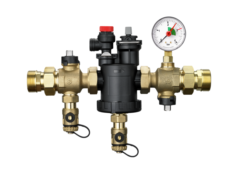 Stiebel WPSF Grupa bezpieczeństwa dolnego źródła do WPC 04-13, WPF 04-16, WPF...basic, WPF...M. Wyposażenie: zaw. bezp. 3bar, manometr 4bar, odpowietrznik, filtr, przyłącza G 1 1/4, ukł.napełniania