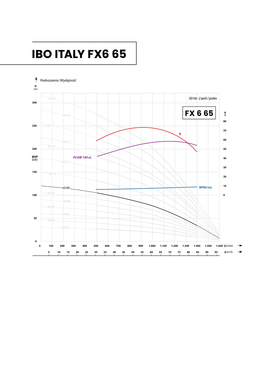 6 FX6 65-8 (18,5 kW, 400 V) pompa głębinowa z silnikiem IBO ITALY